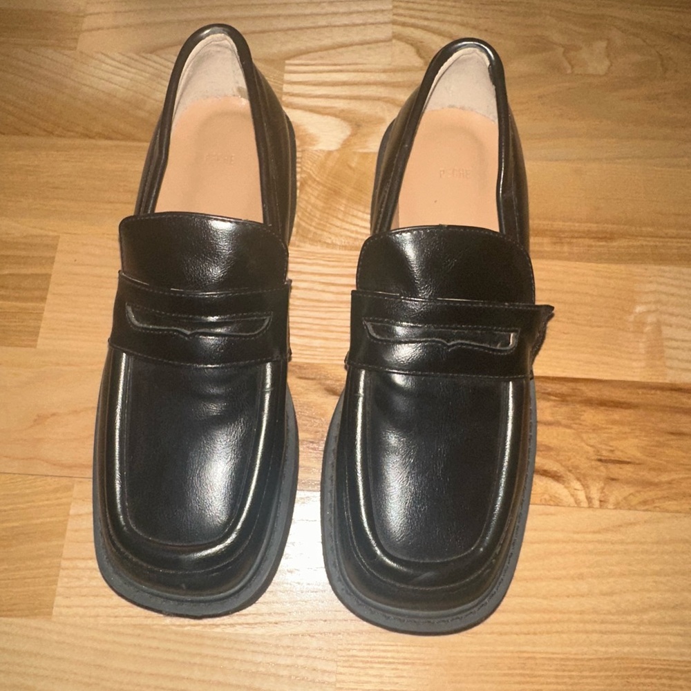 Platform Black Loafers